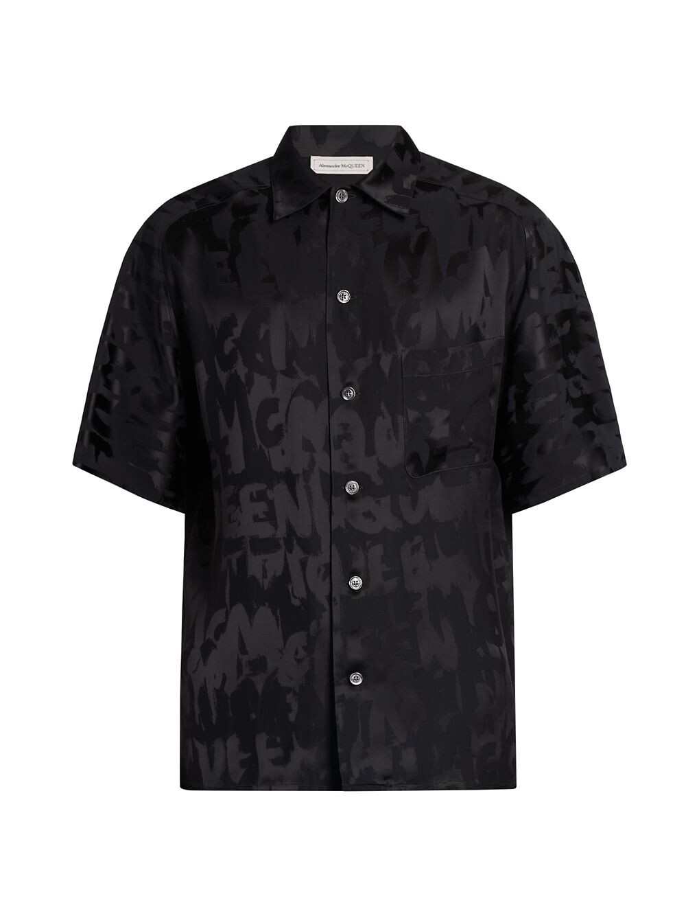 

Рубашка с логотипом Graffiti на пуговицах спереди Alexander McQueen, черный