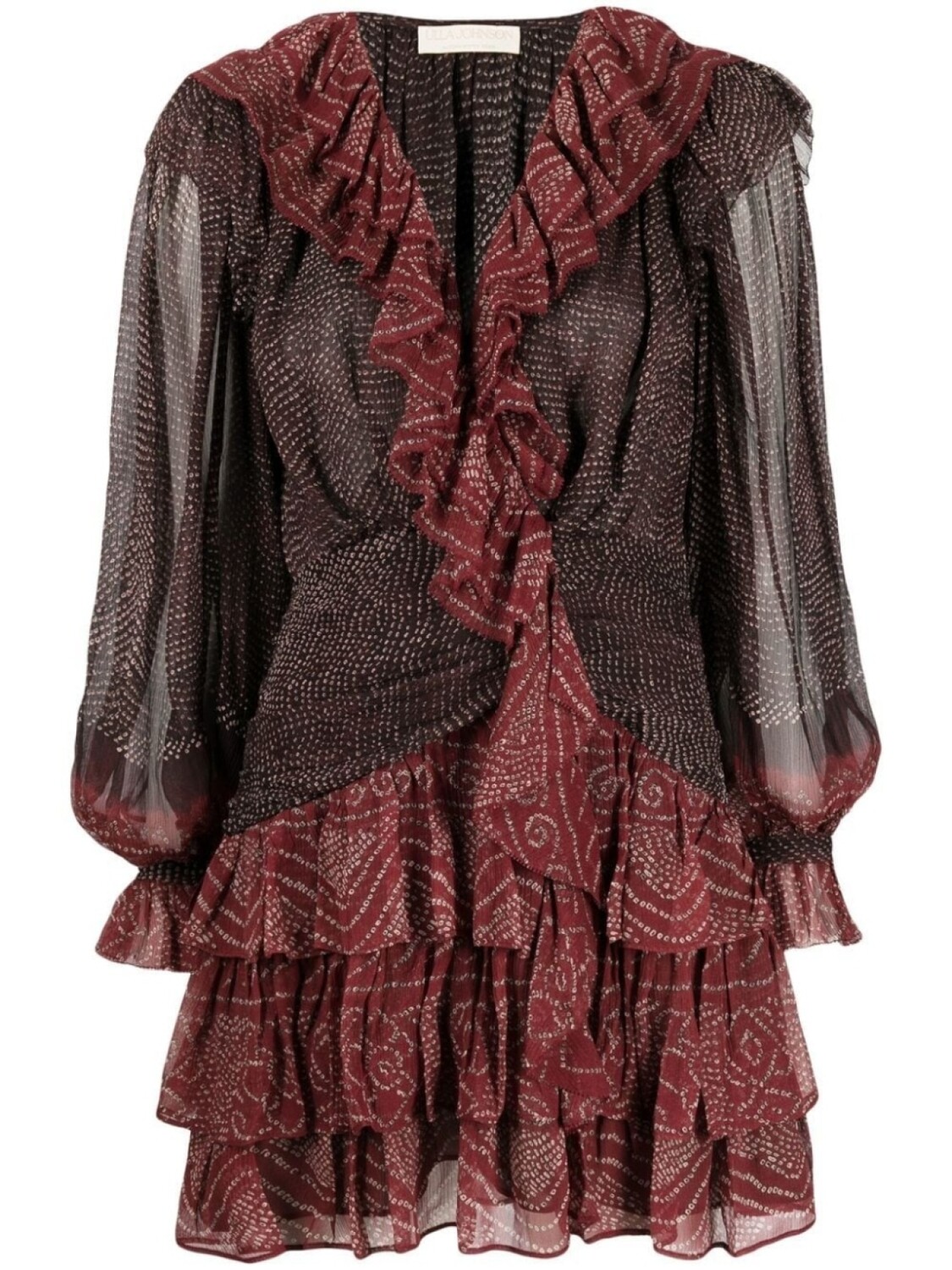 

Ulla Johnson платье мини Sara с оборками, красный