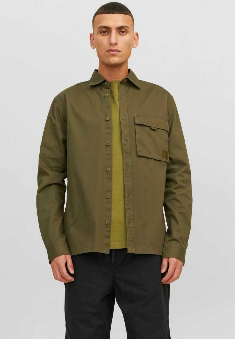 

Рубашка EINFARBIGES Jack & Jones, оливковая ночь