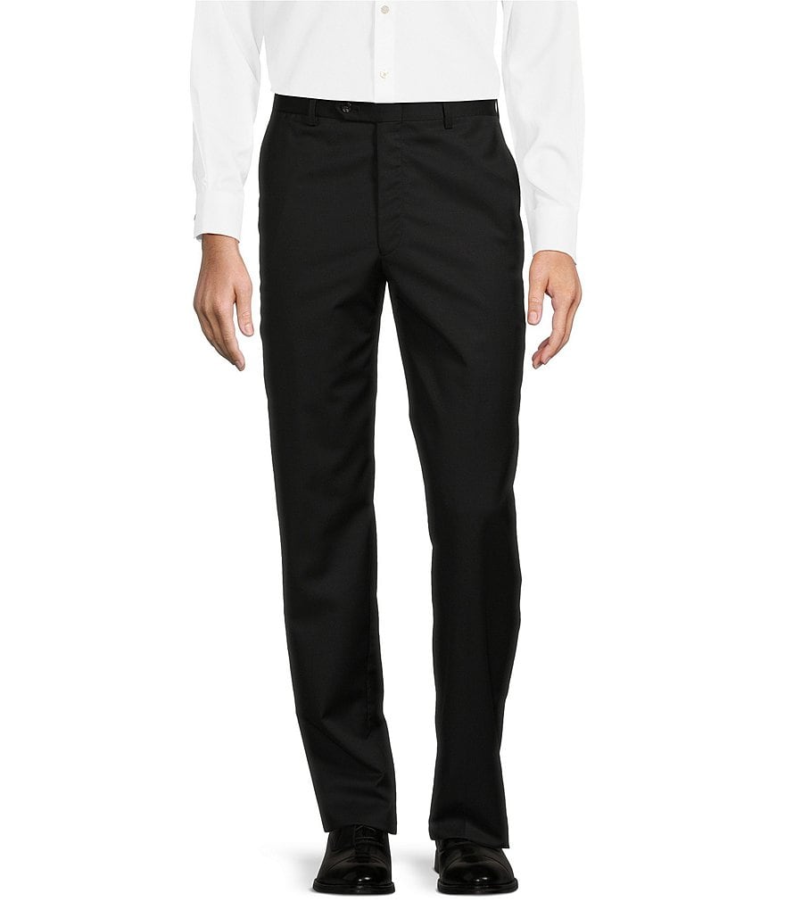 Однотонные классические брюки с плоской передней частью Hart Schaffner Marx New York, черный