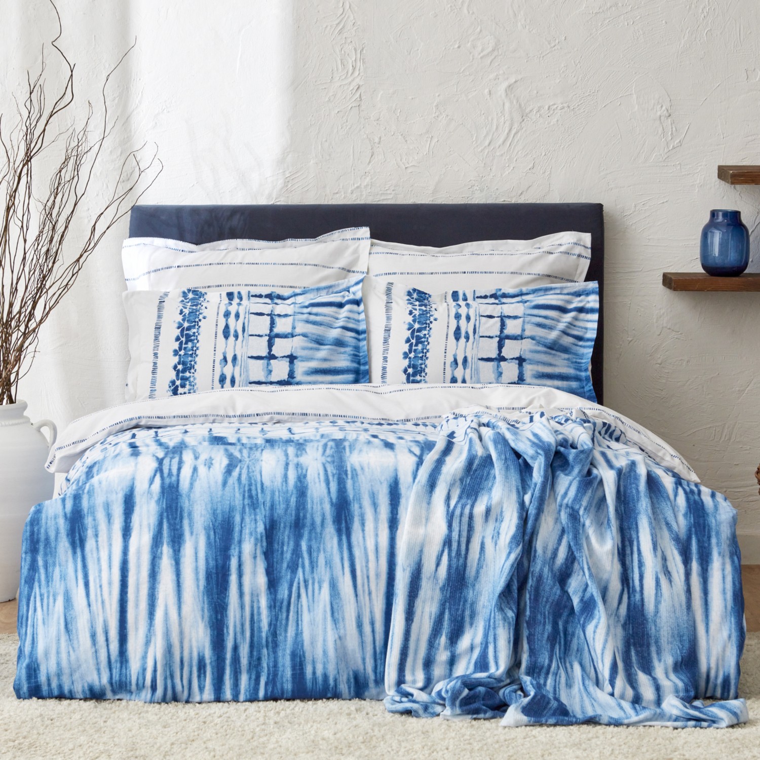 Karaca Home Adra Комплект постельного белья из 100% хлопка с пике в подарок, синий
