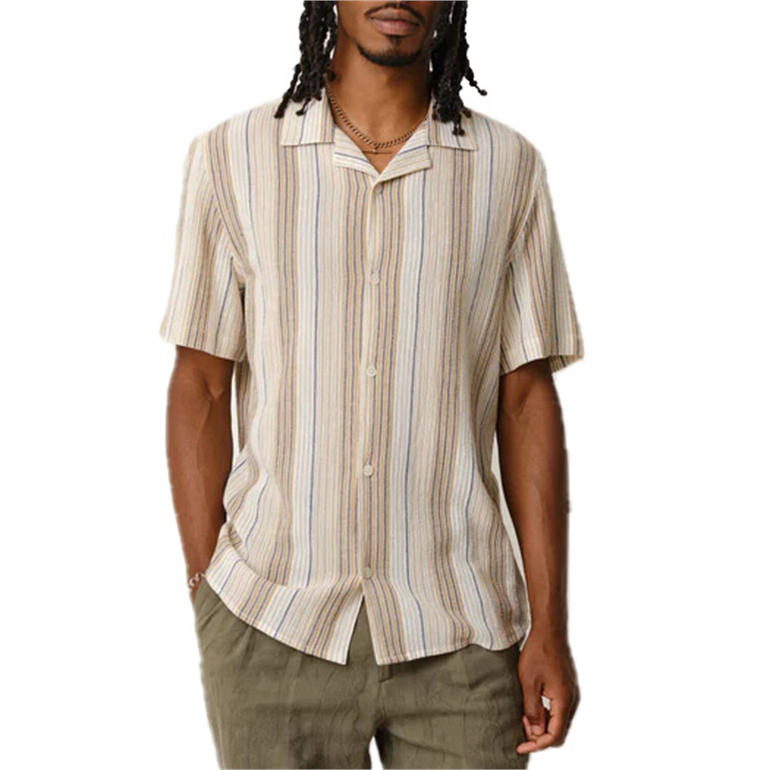 

Рубашка Wax London Didcot Short-Sleeve, цвет Navy/Mustard