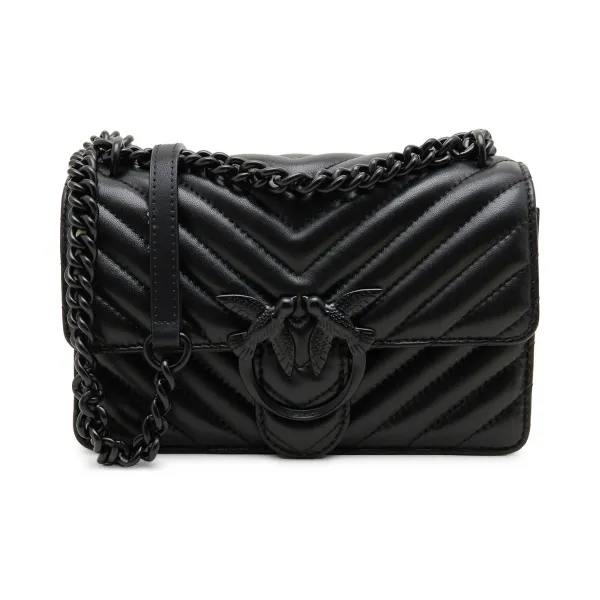 

Кожаная сумка через плечо Love One Mini Pinko, черный