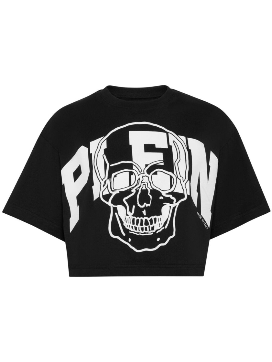

Philipp Plein укороченная футболка с принтом Skull, черный