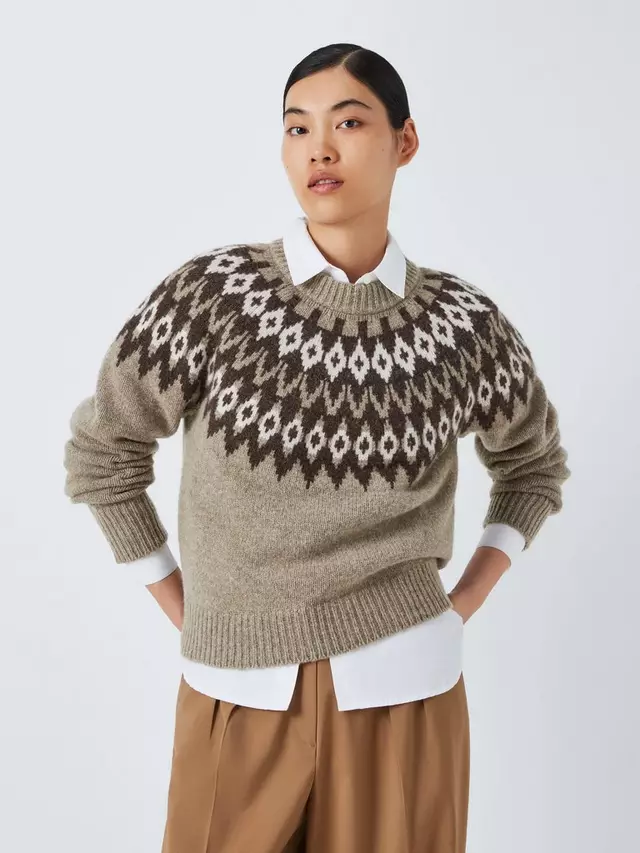 

Джемпер John Lewis Fair Isle Wool Blend Knit, цвет natural/multi