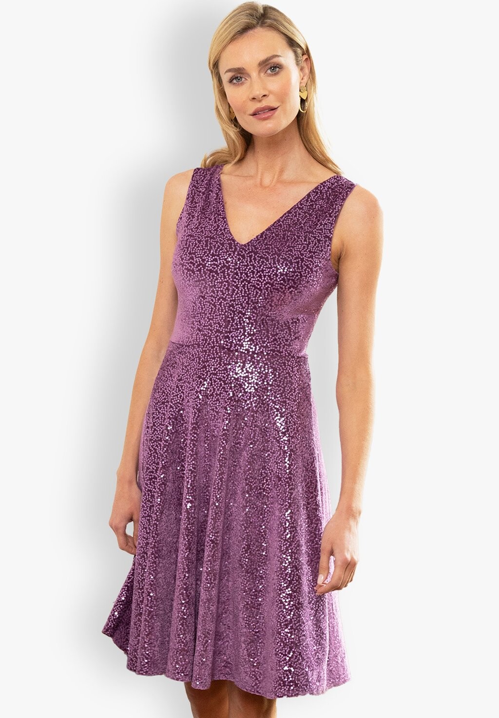 

Коктейльное платье / Вечернее платье V NECK FIT N FLARE HotSquash, фиолетовый