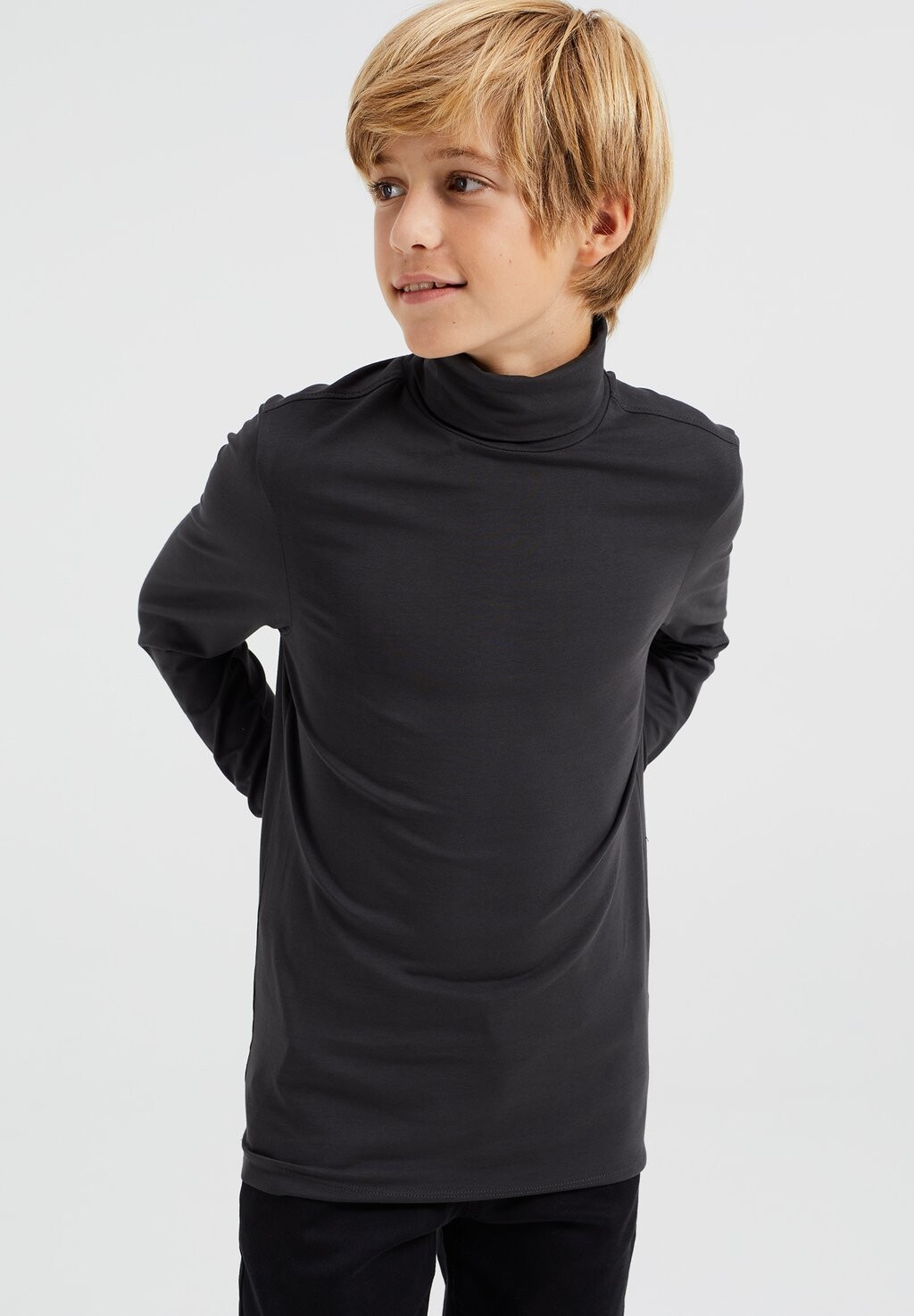 

Рубашка с длинным рукавом WE FASHION JONGENS T-SHIRT MET COL, цвет grey