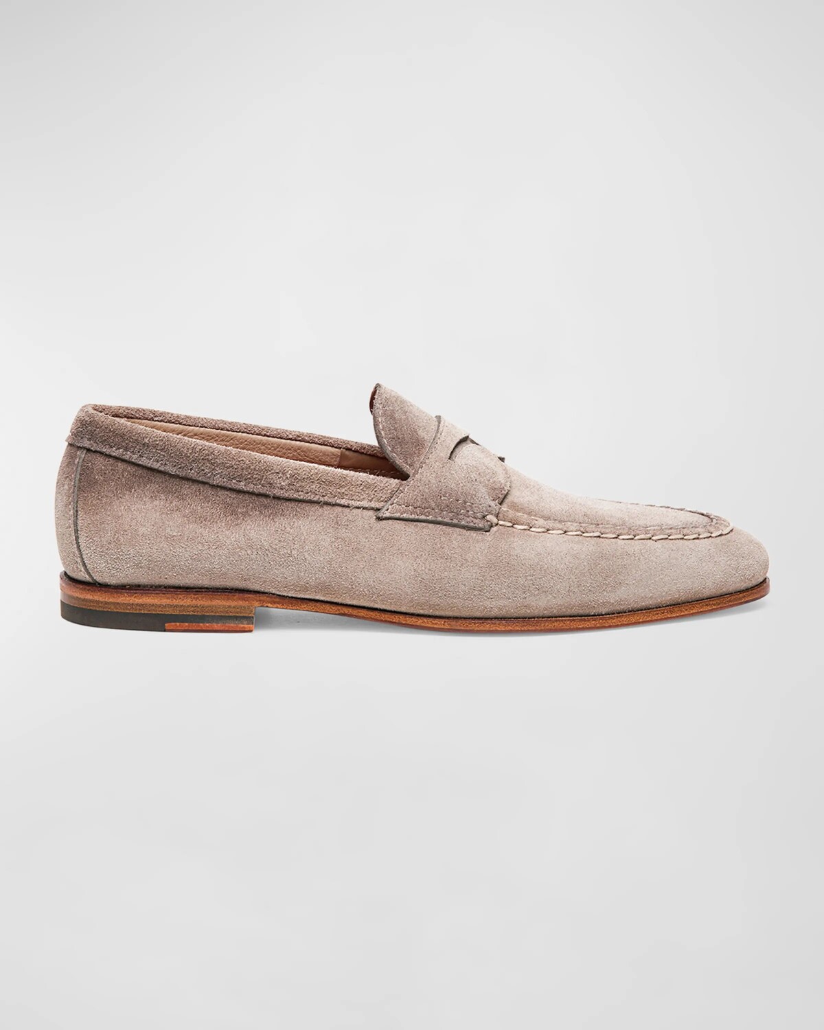 

Мужские замшевые лоферы-пенни Santoni, цвет Beige