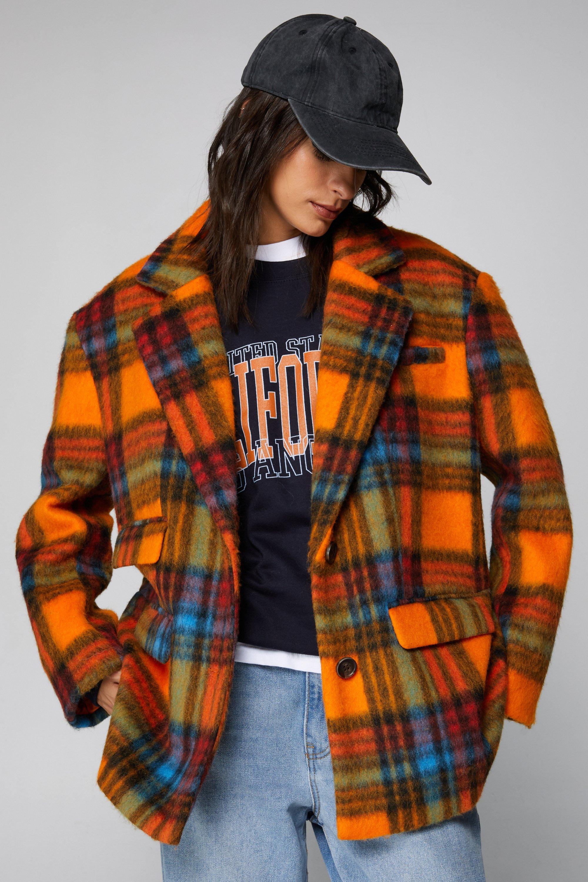 Пальто-пиджак оверсайз из смесовой шерсти премиум-класса Nasty Gal, оранжевый