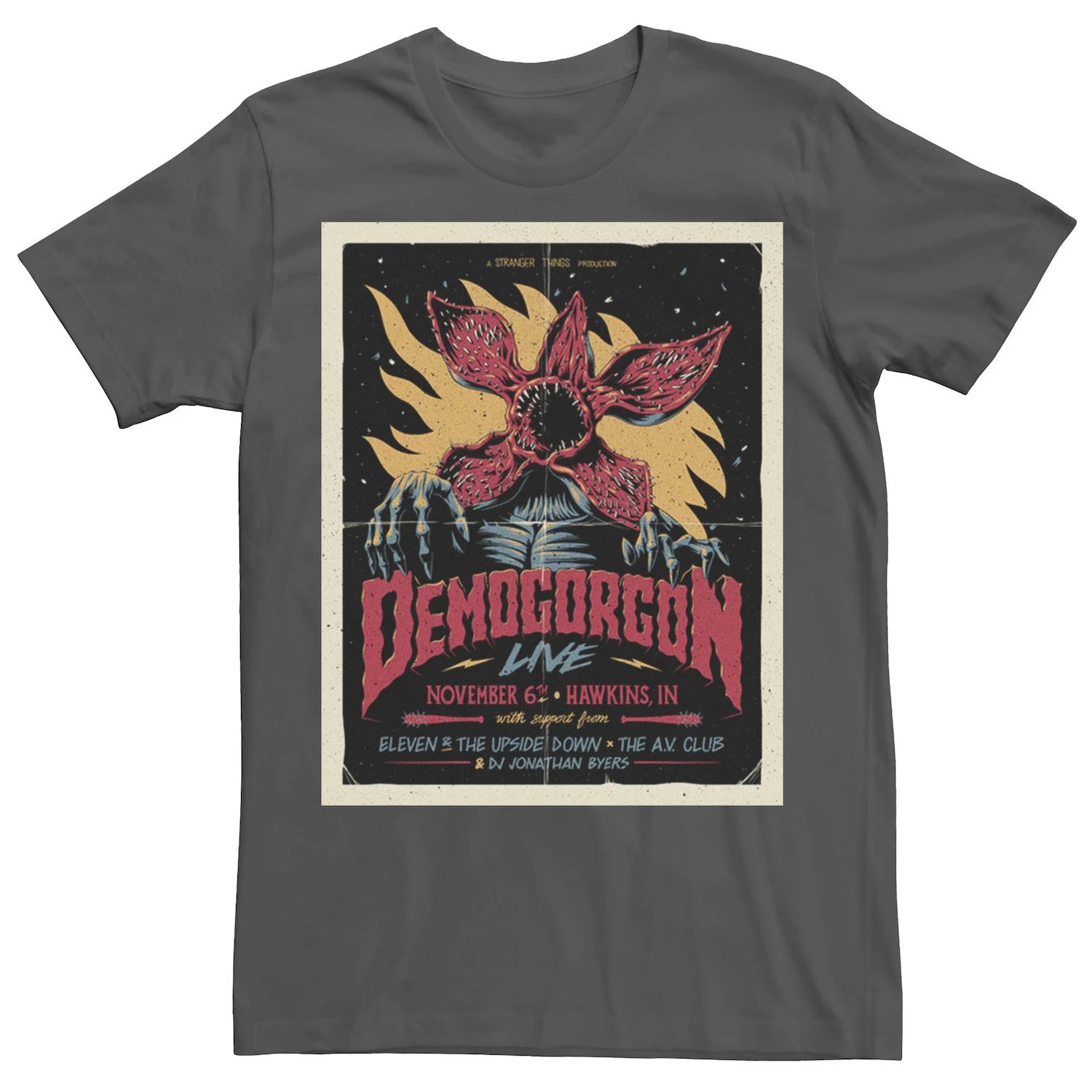 Мужская футболка с плакатом ко Дню «Очень странные дела» Demogoron Live, 6 ноября Licensed Character