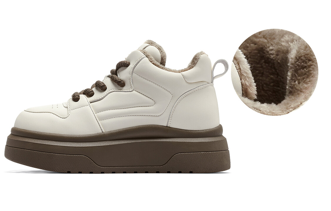 

Кроссовки C°BANNER Lifestyle Shoes Women's Low-top Light Coffee, цвет Rice coffee color with fleece