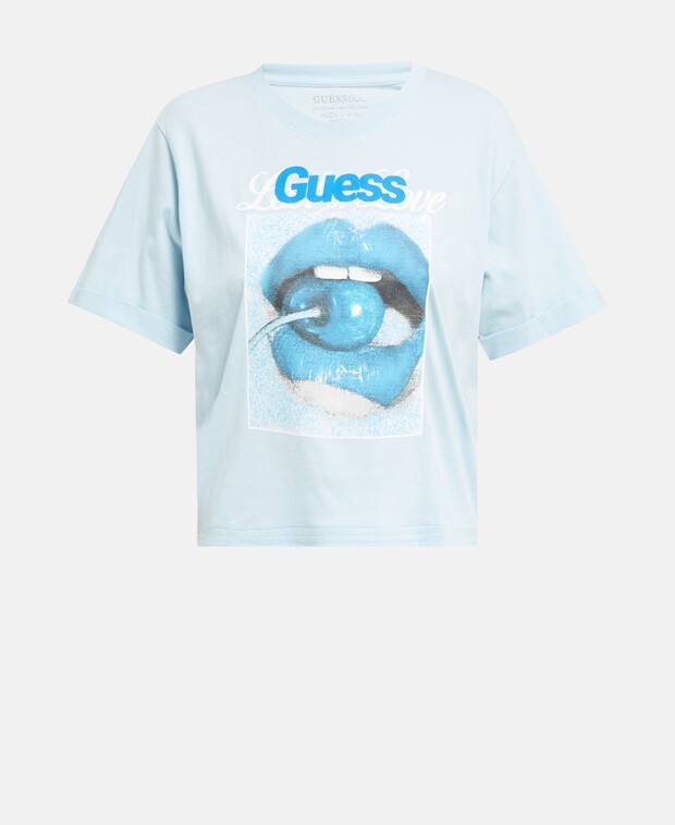 

Футболка Guess, светло-синий