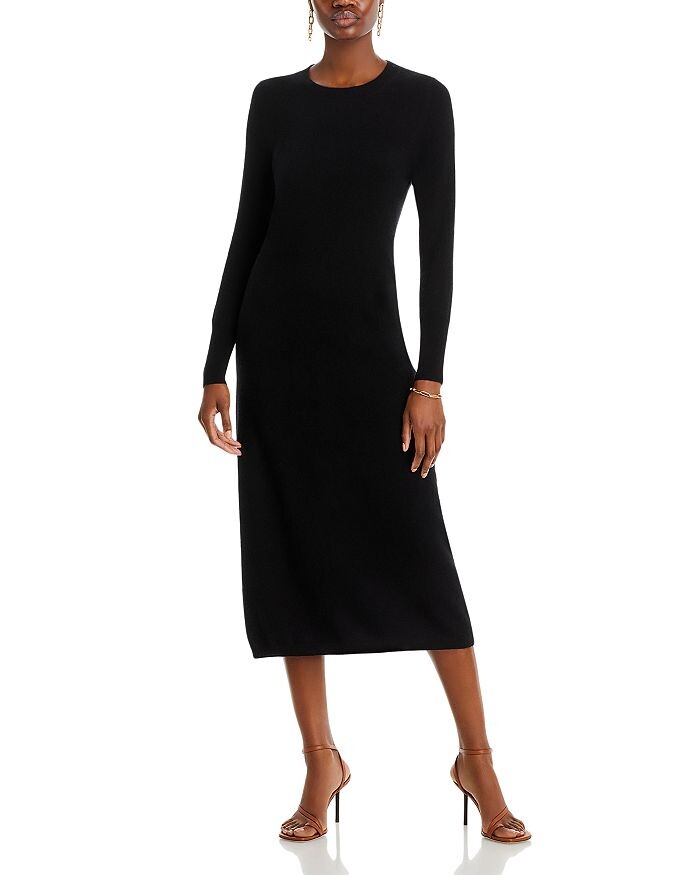 

Кашемировое платье-миди с круглым вырезом — 100% эксклюзив C by Bloomingdale's Cashmere