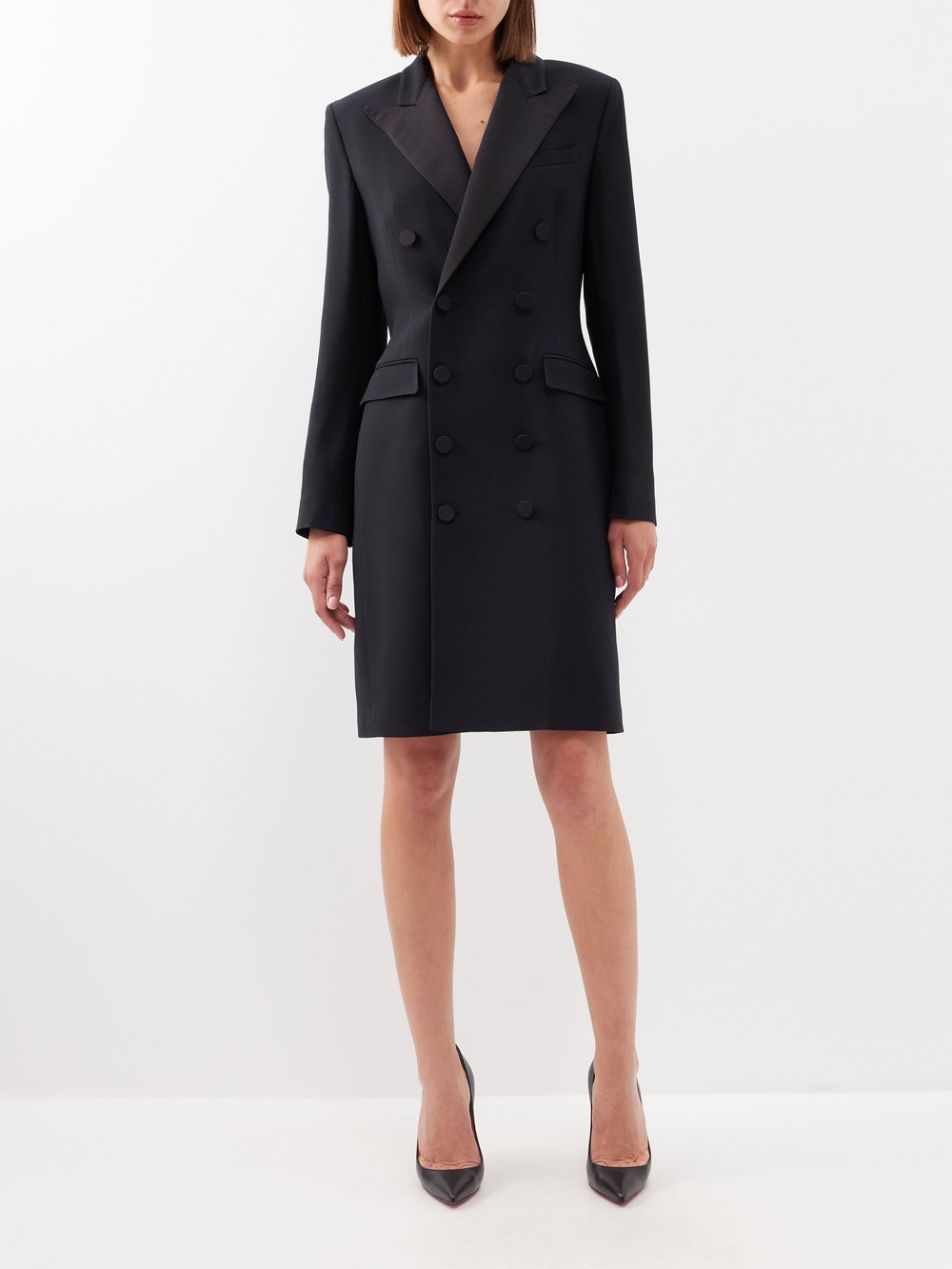 Платье-блейзер cottrell из смесовой шерсти Ralph Lauren, черный цена и фото