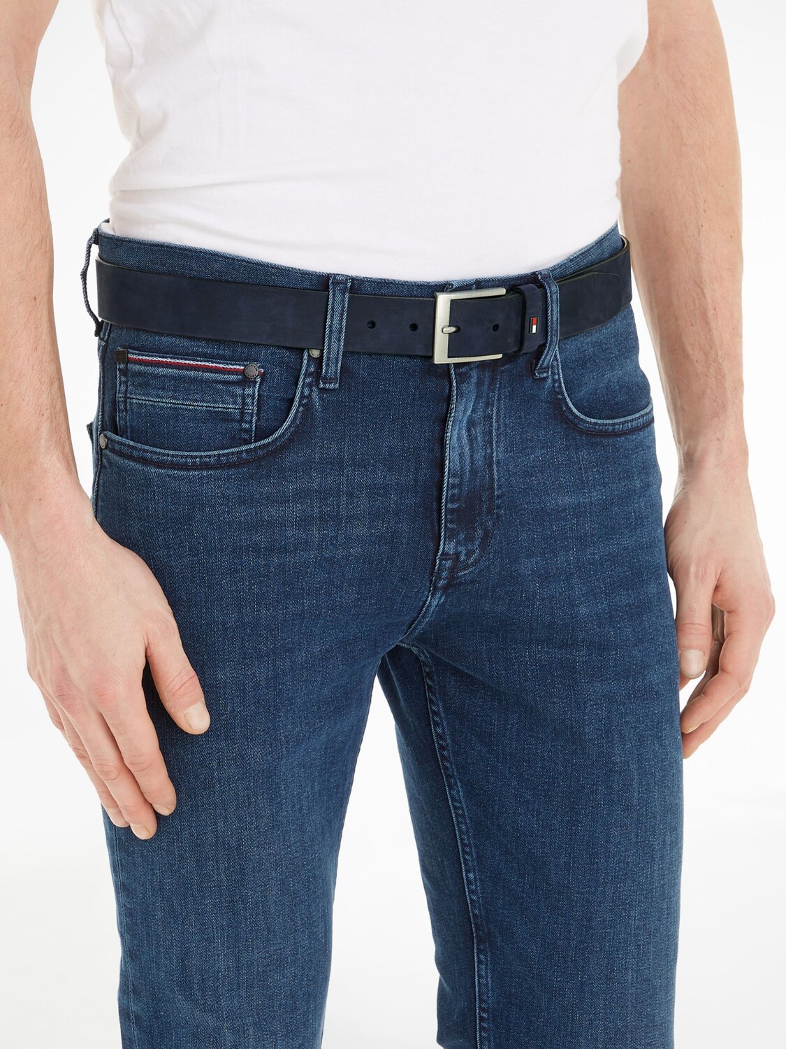 

Кожаный ремень Tommy Hilfiger Adan, цвет Синий космос
