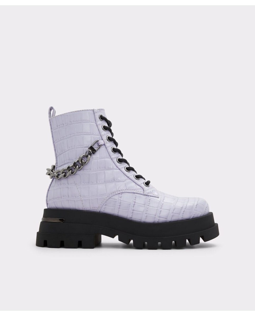 

Женские кожаные ботильоны сиреневого цвета с круглым носком Aldo, сиреневый