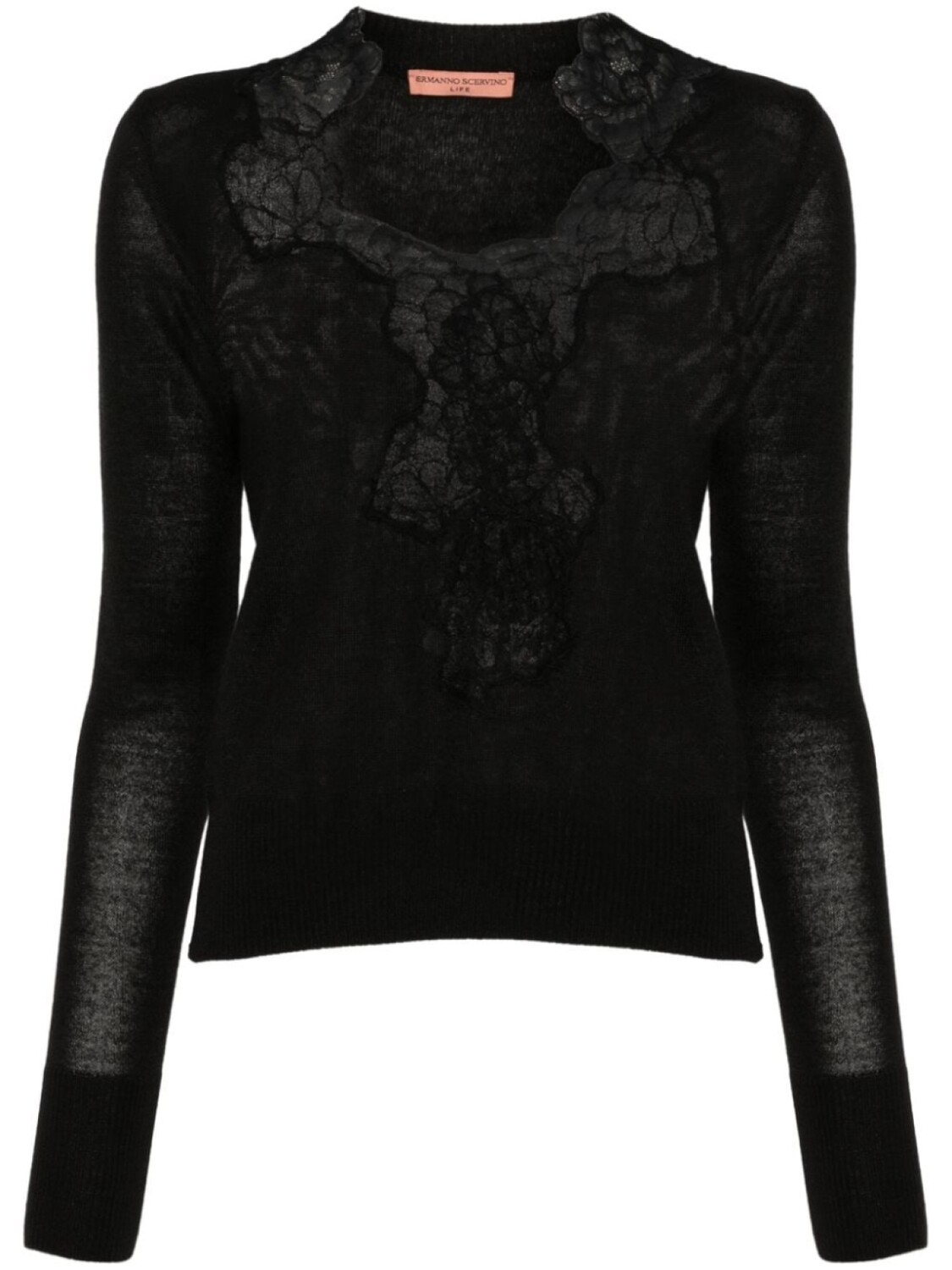 

Ermanno Scervino свитер с кружевной отделкой, черный
