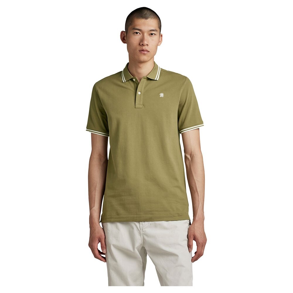 

Поло с коротким рукавом G-Star Dunda Slim Stripe, зеленый