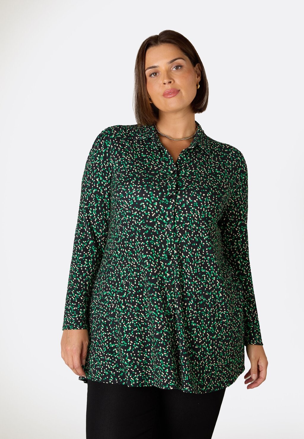 

Блузка-рубашка SPOT PRINT LONG SLEEVE Live Unlimited London, цвет green