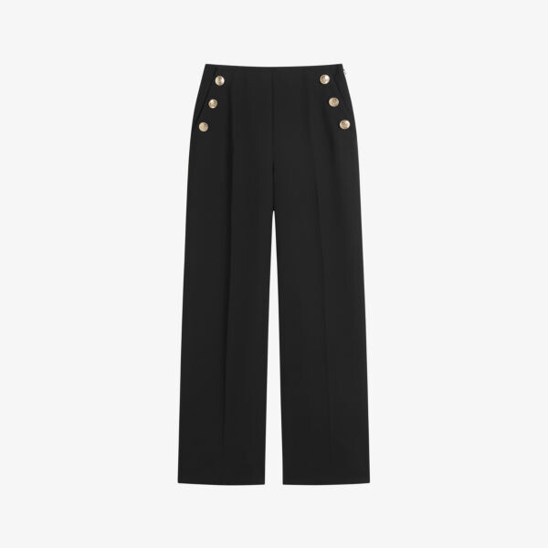 

Широкие брюки из твила Llaylat с пуговицами Ted Baker, черный