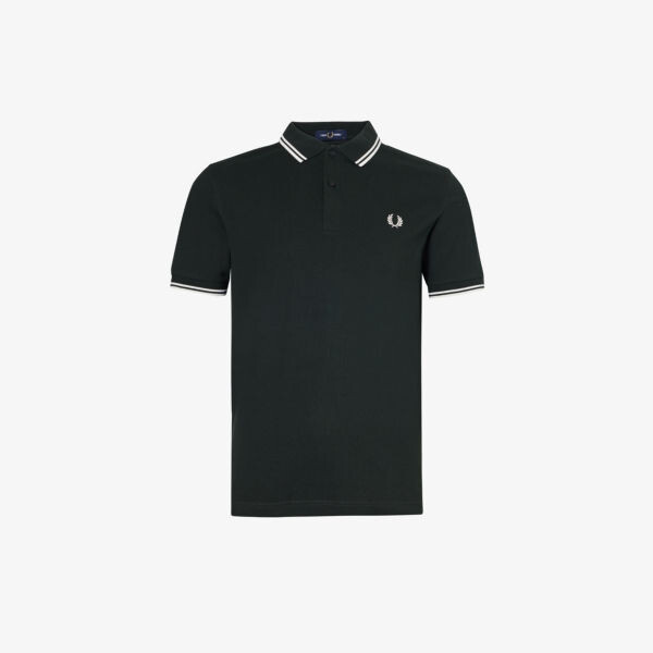 Рубашка-поло из хлопкового пике с вышитым логотипом Fred Perry, зеленый рубашка поло из хлопкового пике с вышитым логотипом fred perry зеленый