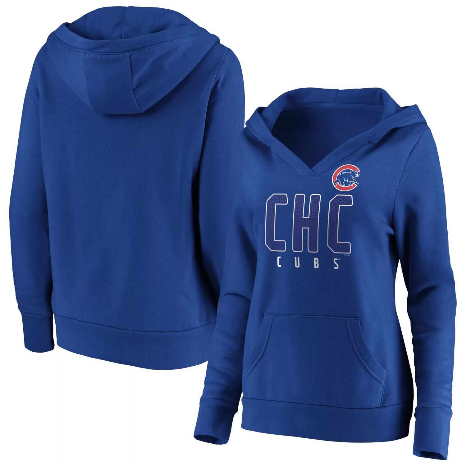 

Женский пуловер с капюшоном и v-образным вырезом Fanatics Royal Chicago Cubs Scoreboard Fanatics