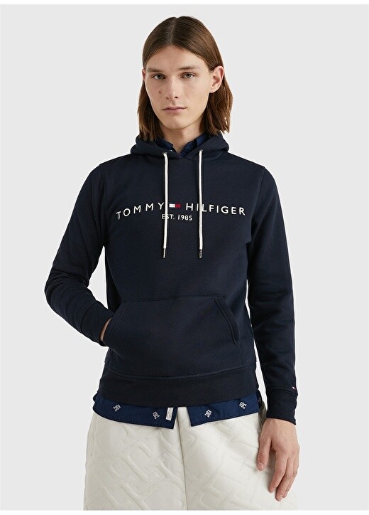 

Синяя мужская толстовка с воротником с капюшоном Tommy Hilfiger, Синий