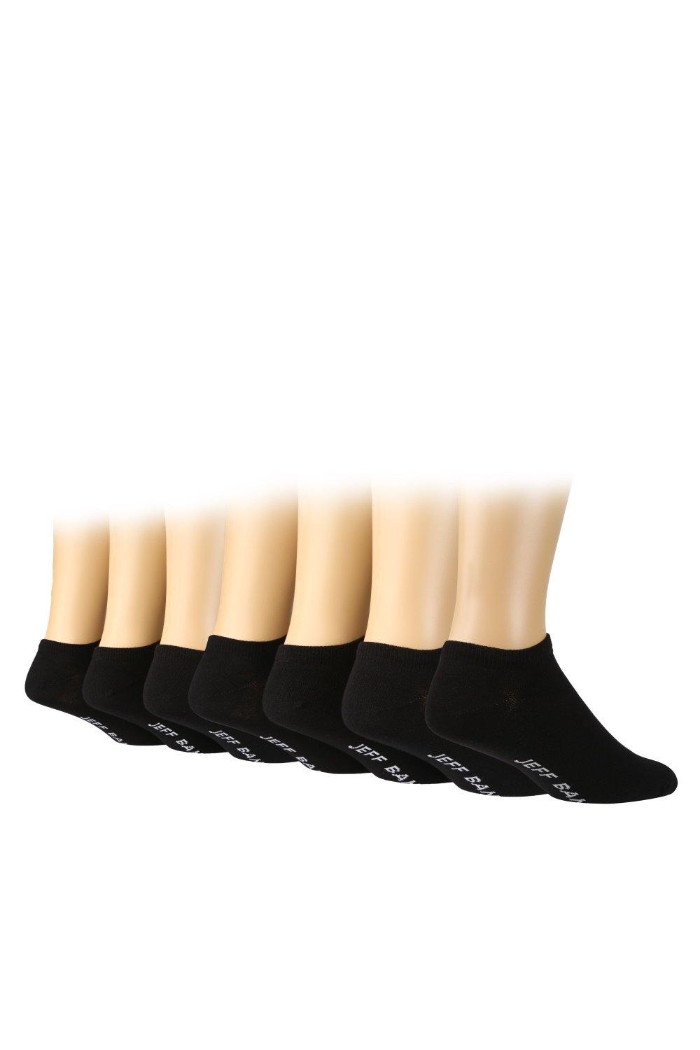 цена Комплект из 7 пар однотонных спортивных носков Jeff Banks, черный
