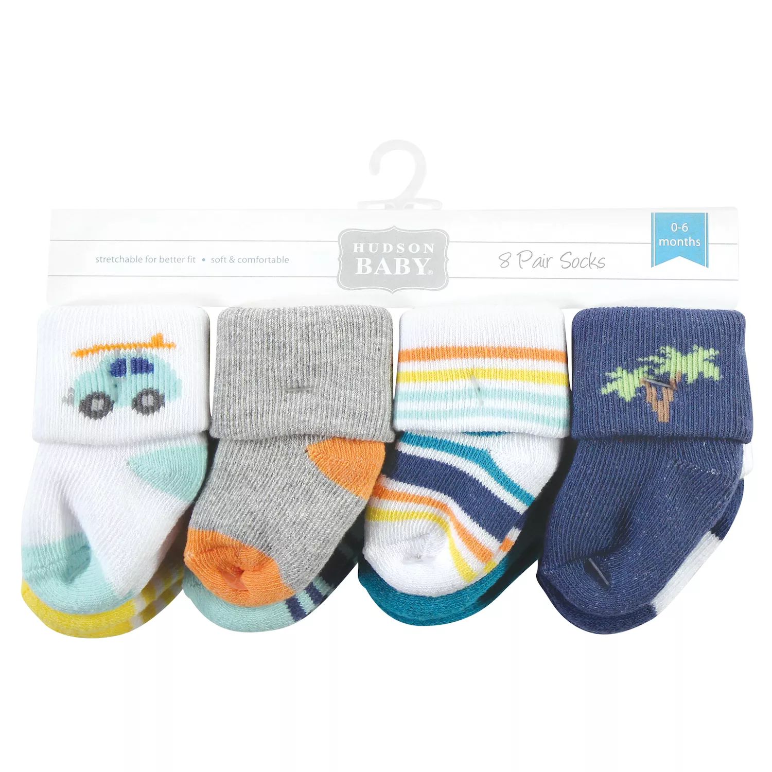 цена Хлопковые носки Hudson для новорожденных мальчиков и махровые носки, Surf Dude Hudson Baby