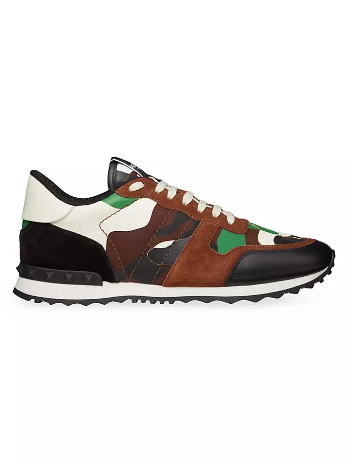 

Кроссовки Rockrunner с камуфляжным принтом Valentino Garavani, цвет brown multicolor