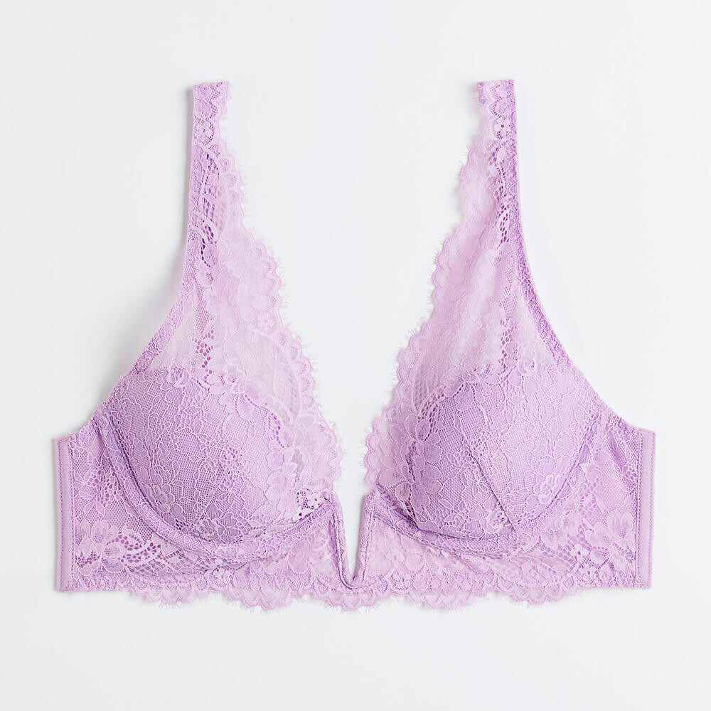 

Кружевной Бюстгальтер H&M Padded Underwire, светло-фиолетовый