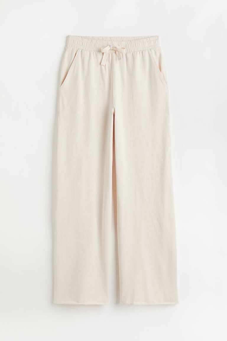 

Брюки из хлопкового джерси H&M, сливочный