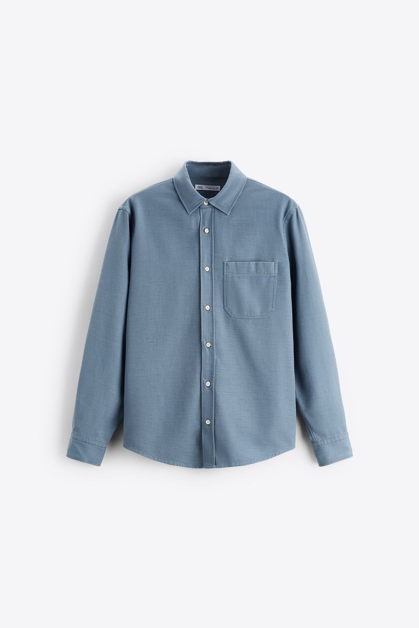 

Рубашка Zara lyocell - cotton, светло-голубой