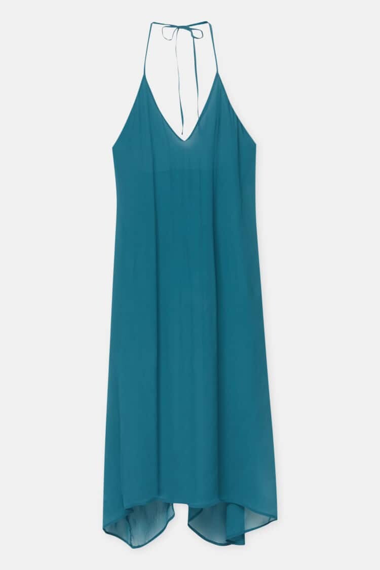 

Платье Pull&Bear Midi V-neckline, сине-зеленый