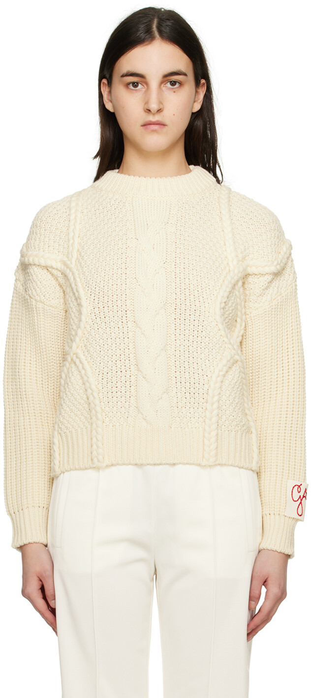 

Свитер Off-White с нашивками Golden Goose, Белый