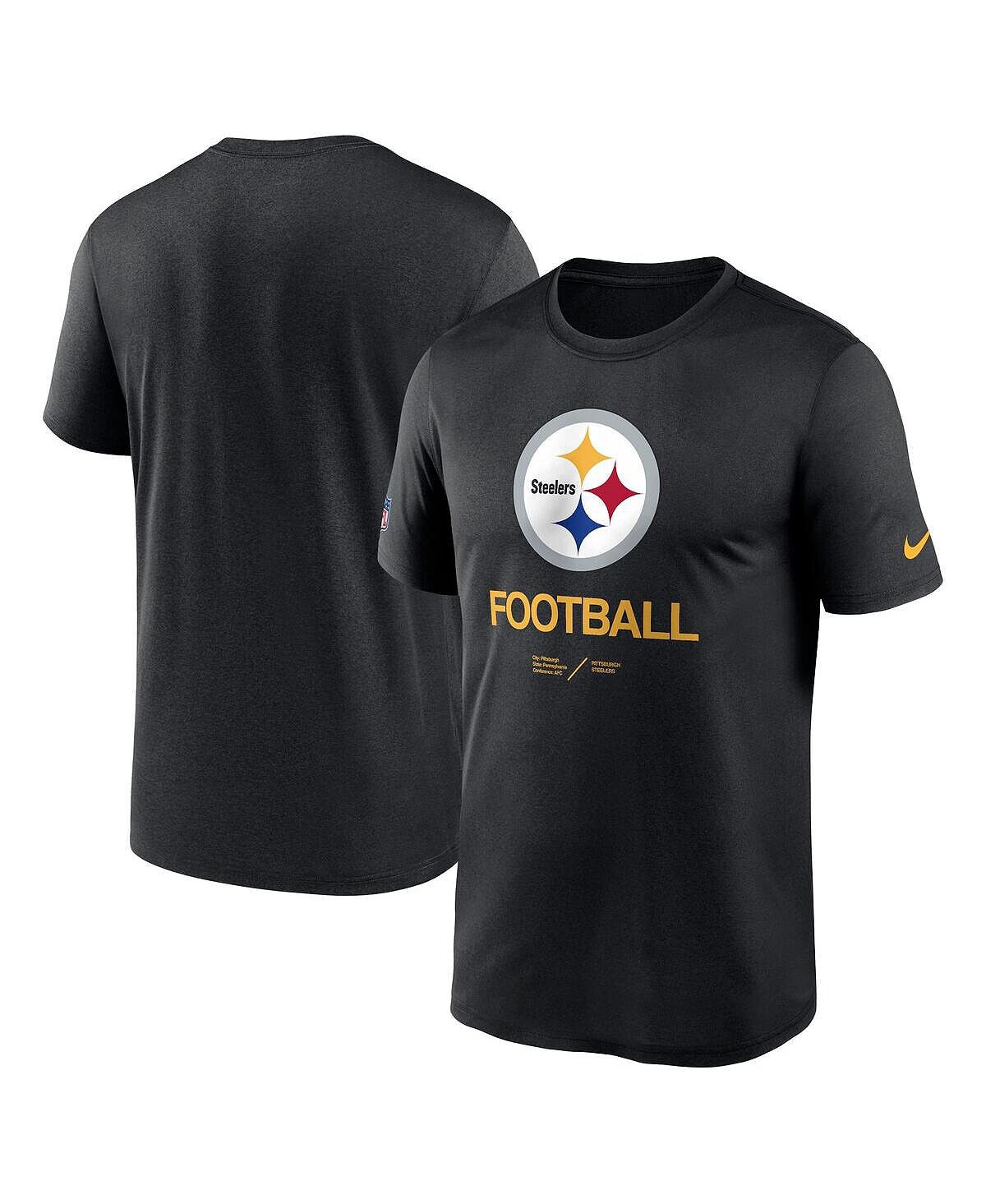 

Мужская черная футболка pittsburgh steelers infographic performance Nike, черный