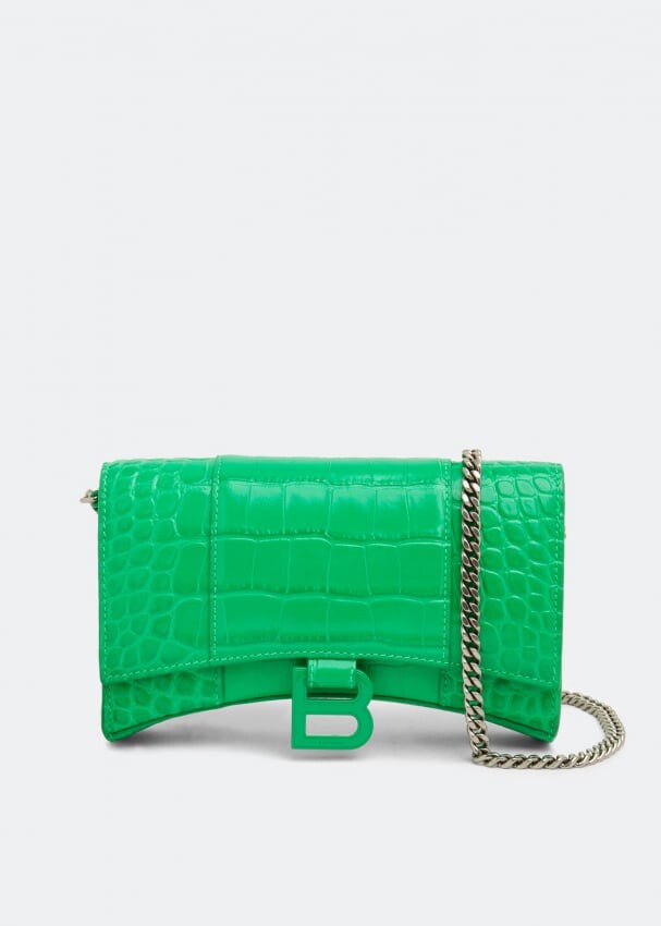 

Кошелек BALENCIAGA Hourglass chain wallet, зеленый