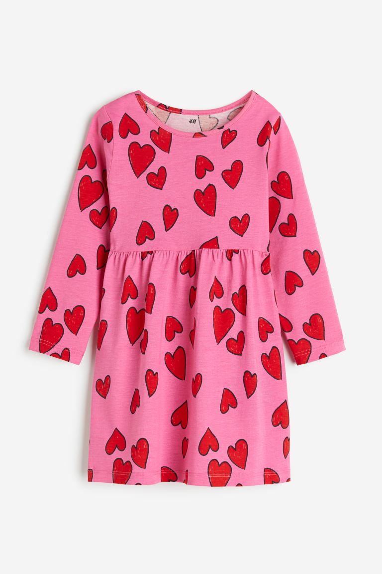 Платье из хлопкового трикотажа H&M, розовый