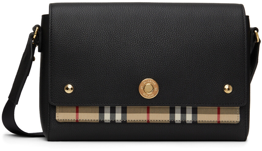 

Черная сумка через плечо в клетку Vintage Check Note Burberry