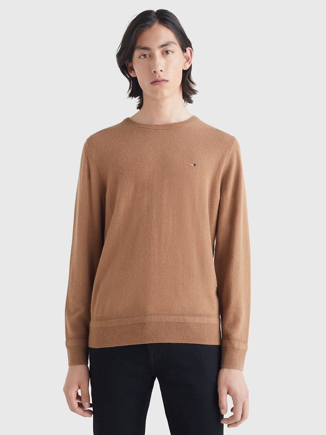 

Свитер из переработанного кашемира с круглым вырезом Tommy Hilfiger, пустынный хаки