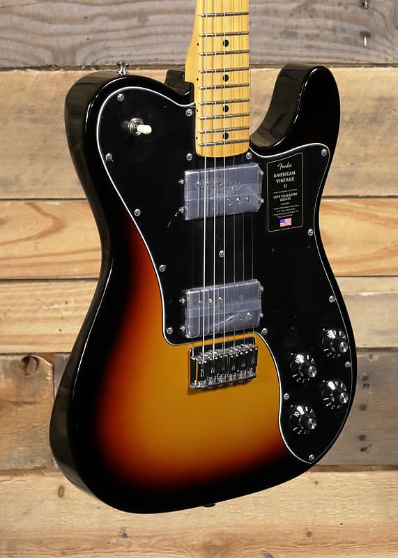 Электрогитара Fender American Vintage II 1975 Telecaster Deluxe, трехцветная, Sunburst, с футляром Fender American II Telecaster Deluxe Electric Guitar w/ Case