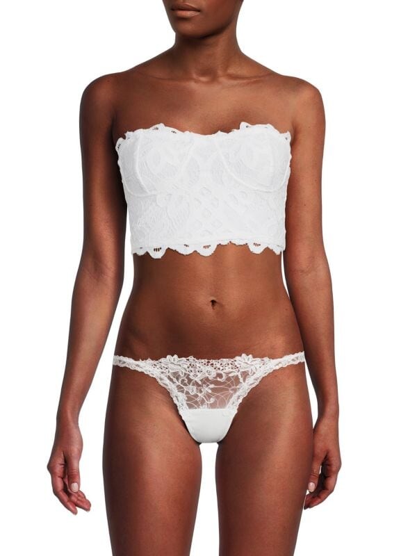 

Кружевной топ с корсетом adella Free People White