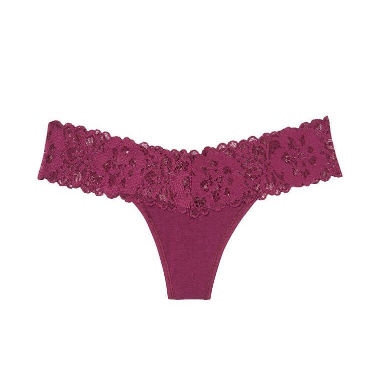 

Трусики-стринги Victoria's Secret Lace Waist Cotton, бордовый