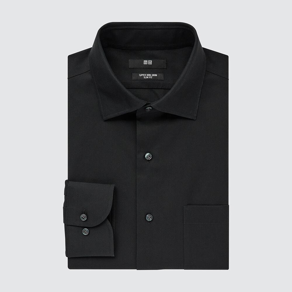 

Облегающая рубашка Uniqlo, черный