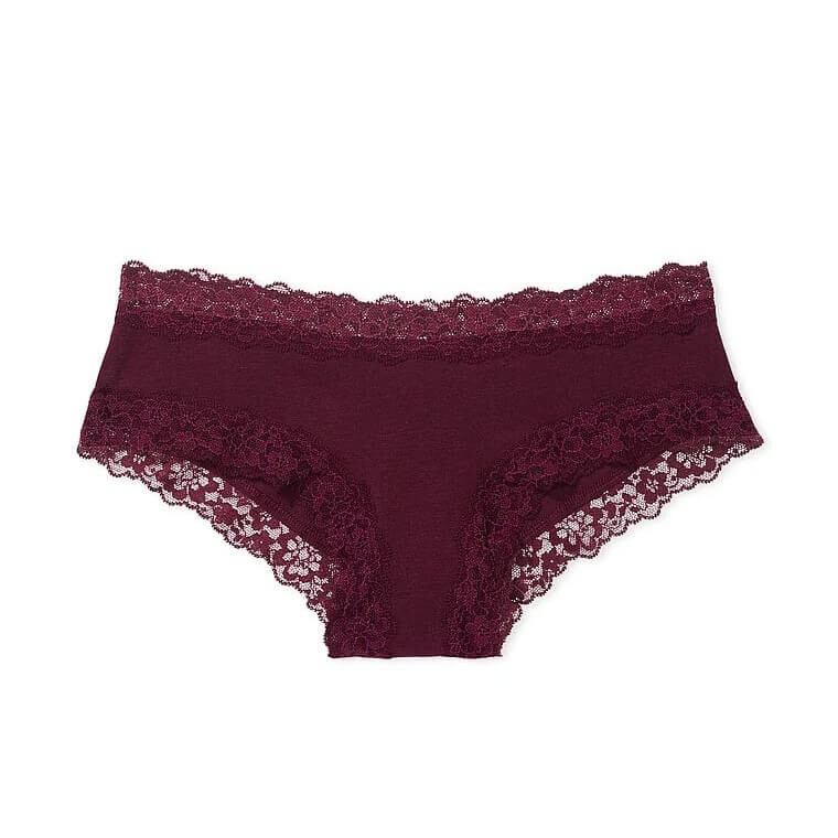 

Трусики Victoria's Secret The Lacie Posey Lace Waist Cotton, бордовый