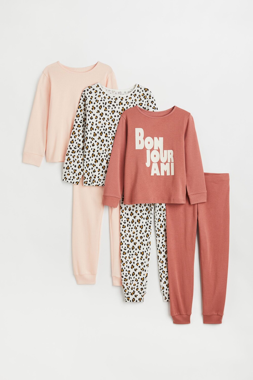 

3 пижамы из джерси H&M Bonjour Ami, розовый
