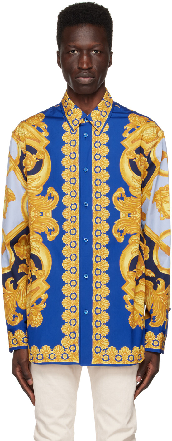 

Синяя рубашка Barocco 660 Versace