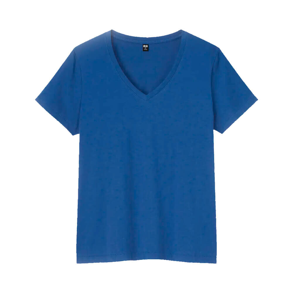 

Футболка Uniqlo 100% Supima Cotton V Neck, синий