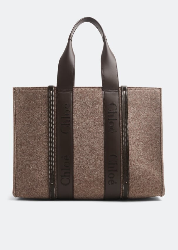

Сумка-тоут CHLOÉ Woody large tote bag, коричневый