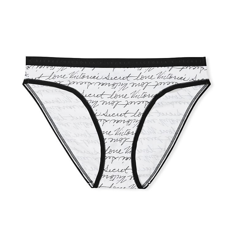 

Трусы Victoria's Secret Stretch Cotton Bikini, белый, черный